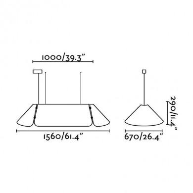 Suspension Fonovia  Gris LED Intégrée 25W FARO 20110