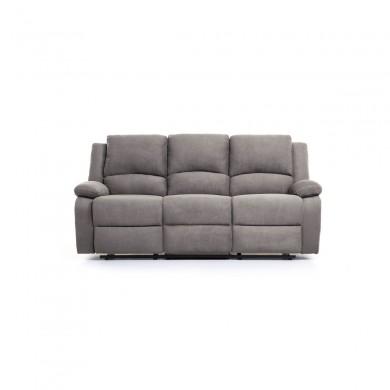 Canapé de relaxation 3 places Koop Gris en microfibre  9121EGRISMF3