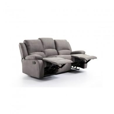 Canapé de relaxation 3 places Koop Gris en microfibre  9121EGRISMF3