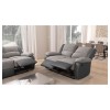 Canapé de relaxation 2 places Koop Gris en microfibre et simili  9121EGRISMFPU2