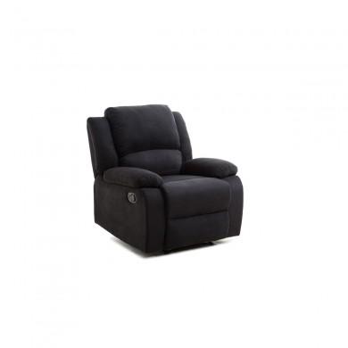 Fauteuil de relaxation Koop Noir manuel en microfibre  9121ENOIR1