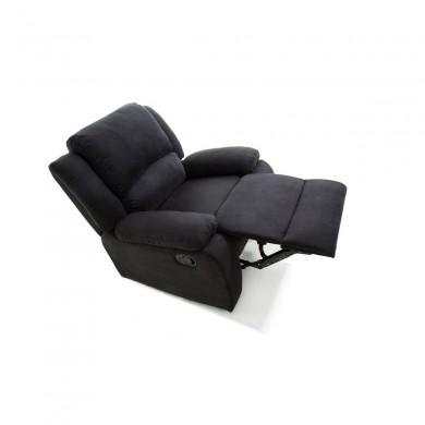 Fauteuil de relaxation Koop Noir manuel en microfibre  9121ENOIR1