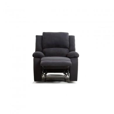 Fauteuil de relaxation Koop Noir manuel en microfibre  9121ENOIR1