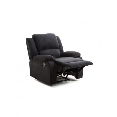 Fauteuil de relaxation Koop Noir manuel en microfibre  9121ENOIR1