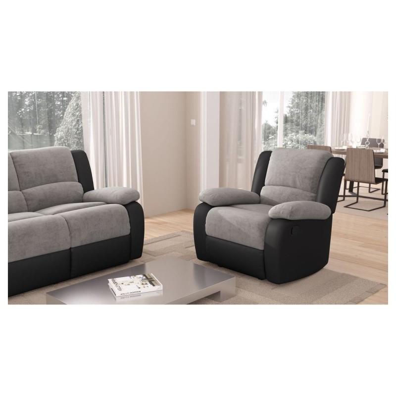 Fauteuil de relaxation Koop Gris Noir  9121ENG1