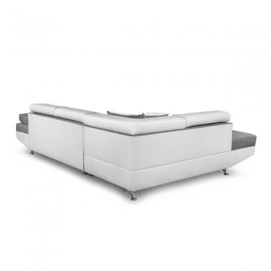 Canapé d'angle Rio Gris Blanc Gauche Tissu  RIOGSTPUBLG