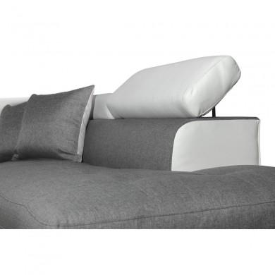 Canapé d'angle Rio Gris Blanc Gauche Tissu  RIOGSTPUBLG