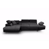 Canapé d'angle Rio Gris Noir Gauche Tissu  RIOTGRFPUNRG