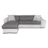 Canapé d'angle Stilo Gris Blanc Niche à droite avec 2 poufs  STILOPUBLMFGRC