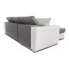 Canapé d'angle Stilo Gris Blanc Niche à droite avec 2 poufs  STILOPUBLMFGRC