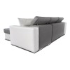 Canapé d'angle Stilo Gris Blanc Niche à gauche avec 2 poufs  STILOPUBLMFGRCG