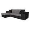 Canapé d'angle réversible Stilo Gris Noir Niche à droite avec 2 poufs  STILOPUNRMFGRC