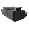 Canapé d'angle réversible Stilo Gris Noir Niche à droite avec 2 poufs  STILOPUNRMFGRC