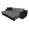 Canapé d'angle réversible Stilo Gris Noir Niche à droite avec 2 poufs  STILOPUNRMFGRC