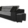 Canapé d'angle réversible Stilo Gris Noir Niche à droite avec 2 poufs  STILOPUNRMFGRC