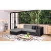 Canapé d'angle réversible Stilo Gris Noir Niche à droite avec 2 poufs  STILOPUNRMFGRC