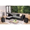 Canapé d'angle réversible Stilo Gris Noir Niche à droite avec 2 poufs  STILOPUNRMFGRC