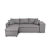 Canapé d'angle réversible Maria Plus Gris Clair Niche à droite avec 2 poufs  L200PLUSGRCD