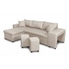 Canapé d'angle réversible Maria Plus Beige Niche à droite avec 2 poufs  L200PLUSTBEID