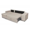 Canapé d'angle réversible Maria Plus Beige Niche à droite avec 2 poufs  L200PLUSTBEID