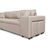 Canapé d'angle réversible Maria Plus Beige Niche à droite avec 2 poufs  L200PLUSTBEID