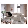 Canapé d'angle réversible Maria Plus Beige Niche à droite avec 2 poufs  L200PLUSTBEID