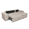 Canapé d'angle réversible Maria Plus Beige Niche à gauche avec 2 poufs  L200PLUSTBEIG