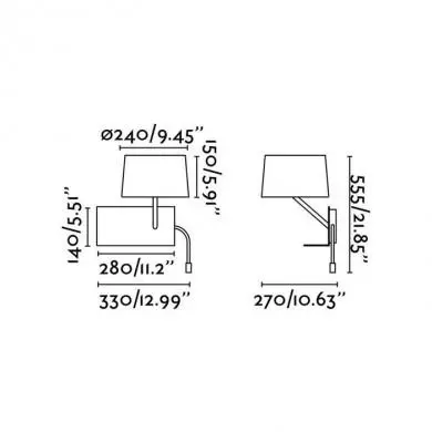 Applique Liseuse Gauche + Port USB Handy Blanc FAR_28415 28415 Applique Liseuse Gauche + Port USB Handy Blanc FARO 28415