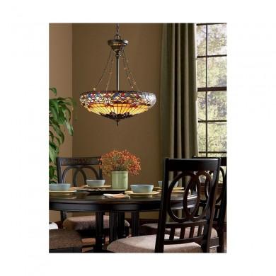 Suspension Tiffany Belle Fleur 4x100W Bronze Vintage ELS_qzbellefleurp QZ BELLE FLEUR P Suspension Tiffany Belle Fleur 4x100W Bronze Vintage ELSTEAD LIGHTING QZ BELLE FLEUR P