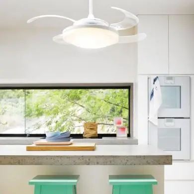 Ventilateur de plafond Evo2 122cm Blanc Rétractable BOUTICA DESIGN 210930