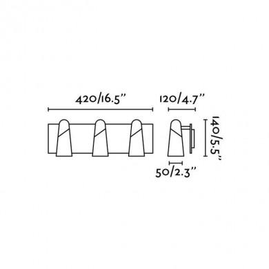 Applique murale Lao Noir LED 3x4,5W 3000K 400lm IP20 FARO 29043