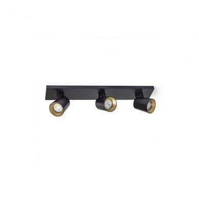 Plafonnier Kenny 3x35W GU10 Noir Or RENDL R12920