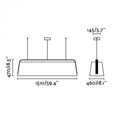 Suspension Stood Noir Bois 5xE27 IP20 FARO 29849