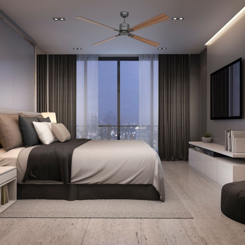 Ventilateur de Plafond Eco Neo III 152cm Basalte Noir Teck WiFi CAS_952303W 952303 Ventilateur de Plafond Eco Neo III 152cm Basalte Noir Teck WiFi CASAFAN 952303
