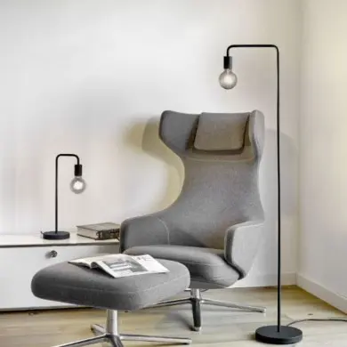 Lampadaire Diallo Noir Mat 1x42W E27 TRIO LIGHTING 408000132