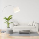 Lampadaire Arc Hotel Nickel Blanc 1x60W E27 H215