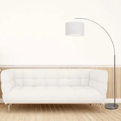 Lampadaire 1 lumière CLARIE 1x60W E27 ACIER VERRE BLANC BRILLIANT 13258/05
