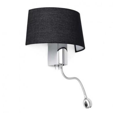 Lampe applique Fold noire avec liseuse