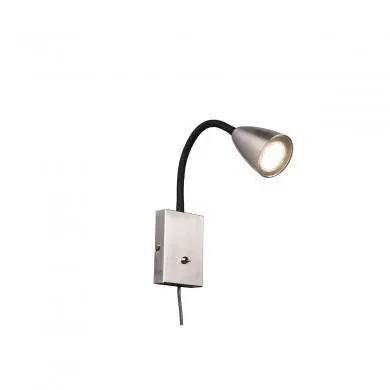 Applique liseuse Wanda 1x10W GU10 Nickel Mat TRI_202670107 202670107 Applique liseuse Wanda 1x10W GU10 Nickel Mat TRIO LIGHTING 202670107