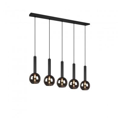 Suspension Clayton 5x28W E27 Noir Mat TRIO LIGHTING 310300532