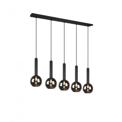Suspension Clayton 5x28W E27 Noir Mat TRI_310300532 310300532 Suspension Clayton 5x28W E27 Noir Mat TRIO LIGHTING 310300532