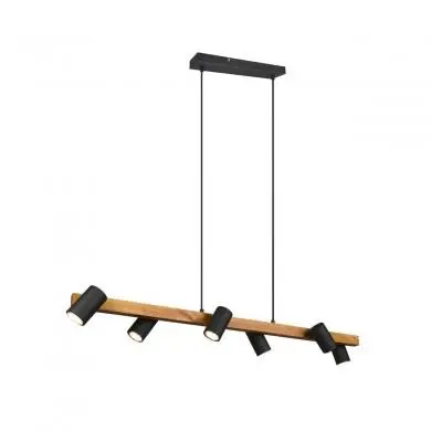Suspension Marley 6x35W GU10 Noir Mat 20cm TRIO LIGHTING 312490632