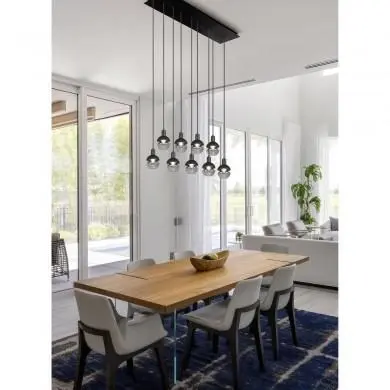 Suspension Mela 9x25W E14 Noir Mat TRIO LIGHTING 313100932
