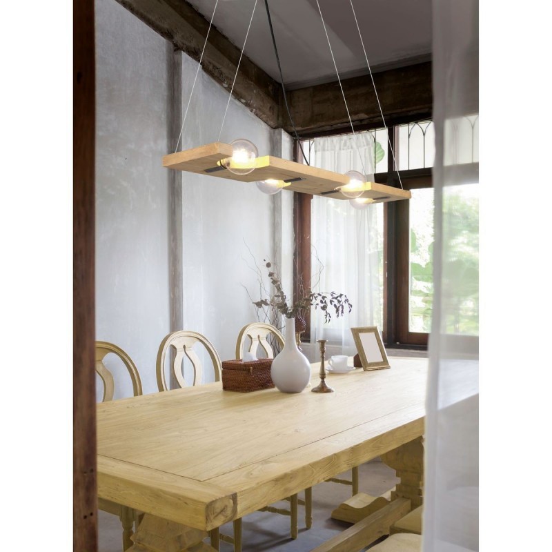 Suspension Tailor 4x10W E27 Finition Naturelle TRIO LIGHTING 314300430