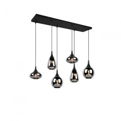 Suspension Lumina 6x40W E14 Noir Mat TRIO LIGHTING 317000632