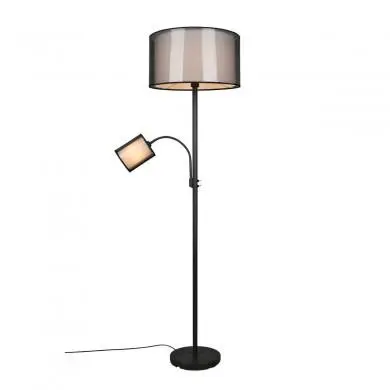 Lampadaire Liseuse Burton 1x60W E27 + 1x40W E14 Noir Mat TRI_411400232 411400232 Lampadaire Liseuse Burton 1x60W E27 + 1x40W E14 Noir Mat TRIO LIGHTING 411400232