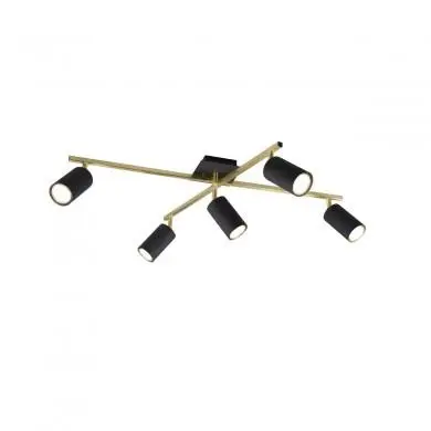 Plafonnier Marley 5x35W GU10 Noir Or TRIO LIGHTING 612400580