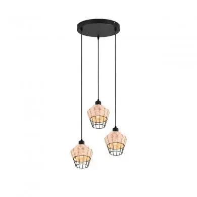 Suspension Borka 3x40W E27 Finition Naturelle TRI_R31263336 R31263336 Suspension Borka 3x40W E27 Finition Naturelle TRIO LIGHTING R31263336