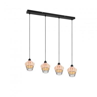 Suspension Borka 4x40W E27 Finition Naturelle TRIO LIGHTING R31264036