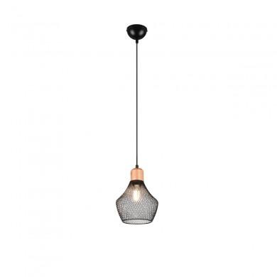 Suspension Industrielle Valeria 1x40W E27 Noir Mat 18cm TRIO LIGHTING R31281032